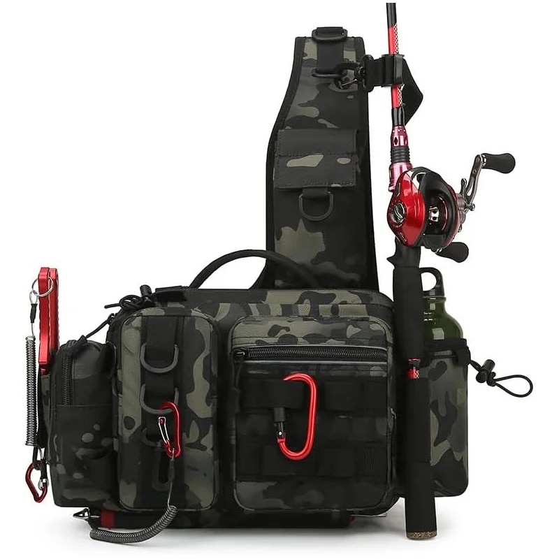 Fishing Rod Fly - Angelrucksack, Köderbox, Ausrüstungstasche, Gürteltasche für Herren,