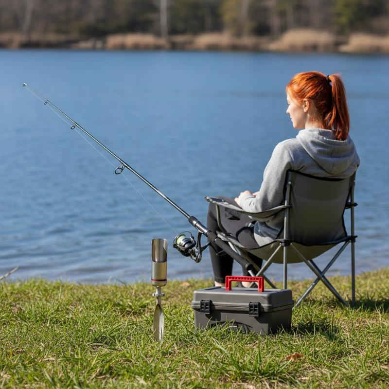 Fishing Rod Spinning - Universeller Angelrutenhalter aus Edelstahl, zusammenklappbar, abnehmbar,