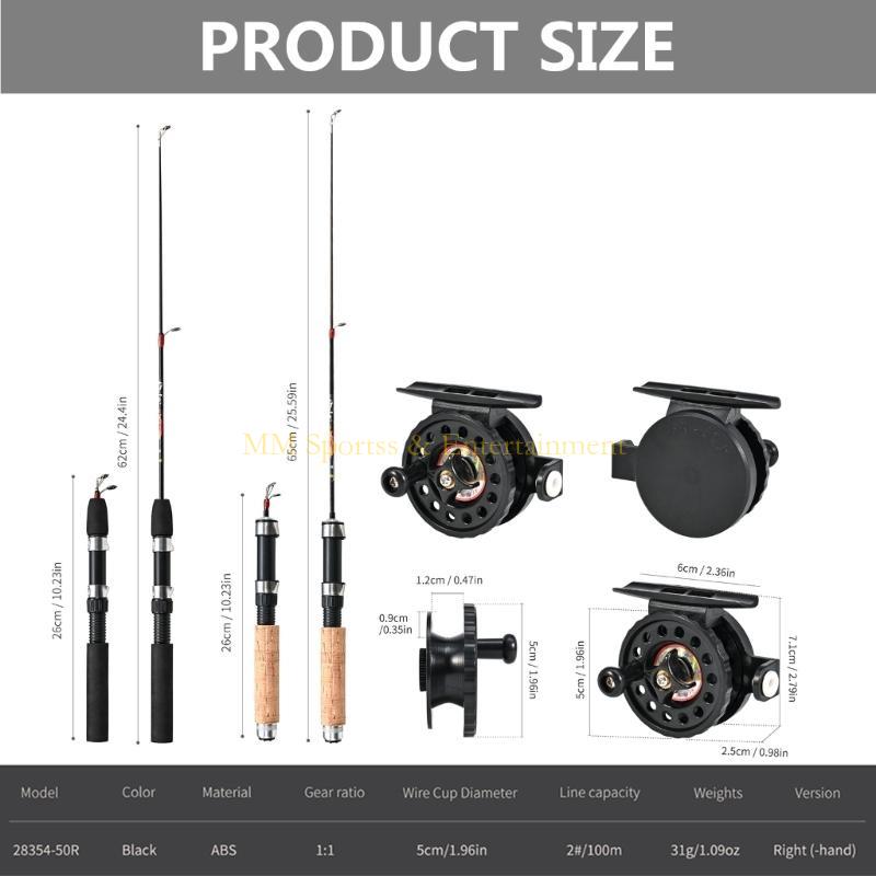 Fishing Rod Ice - 31be 1 Set Angelrute mit Fischereirolle