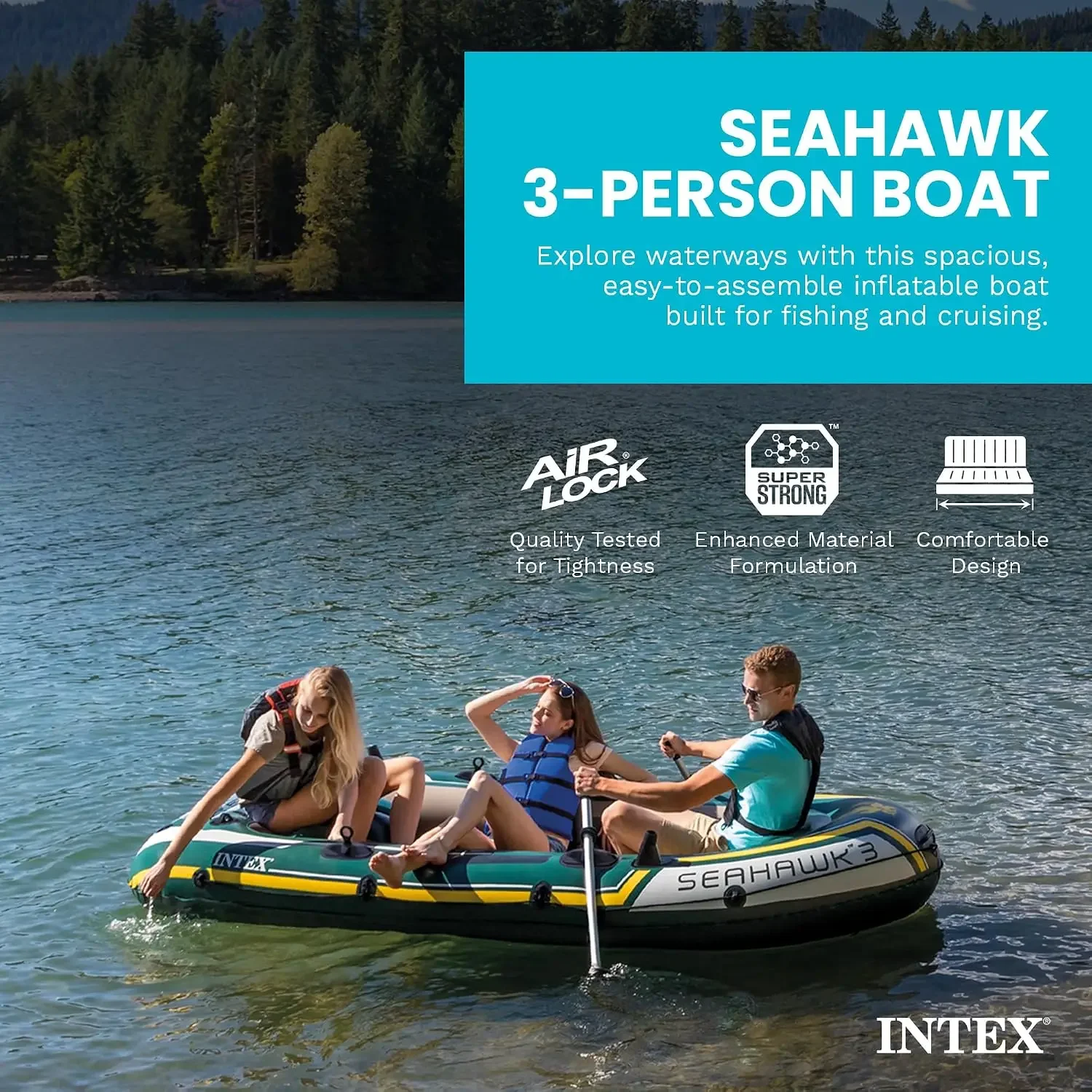 INTEX 66332EP Seahawk 2 aufbla – Fishing Rod Boat Bewertung und Preis